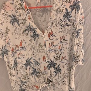 Front tie beach blouse